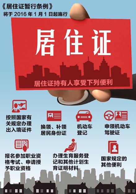 居住证暂行条例下月起施行 持有人可享七项便利