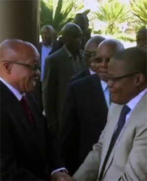 Eskom CEO Brian Molefe welcomes President Jacob Zu