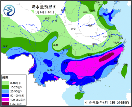 中国未来3天暴雨面积达100万平方公里