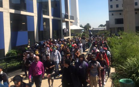 Students matching on the Wits campus on 10 October 2016. Picture: EWN.