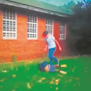 A screenshot from the video of the attack.