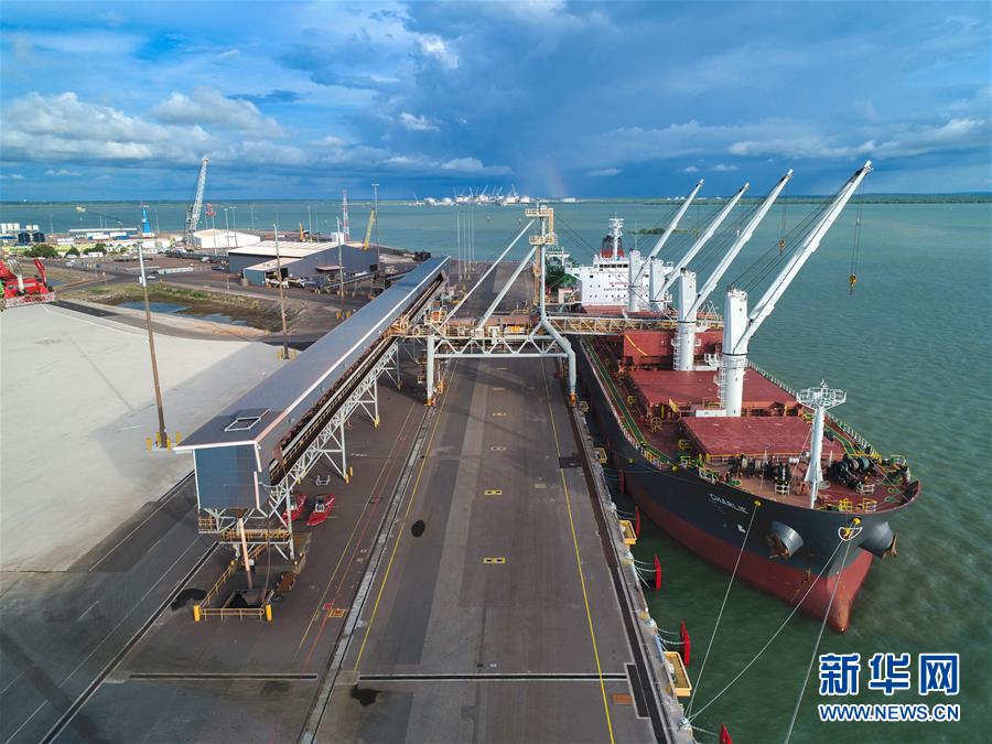 这是2017年3月14日拍摄的澳大利亚达尔文港货运码头。