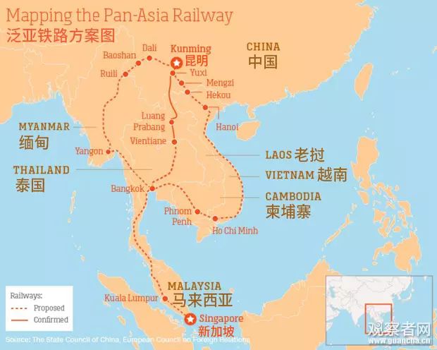  ▲泛亚铁路方案图（CNN）