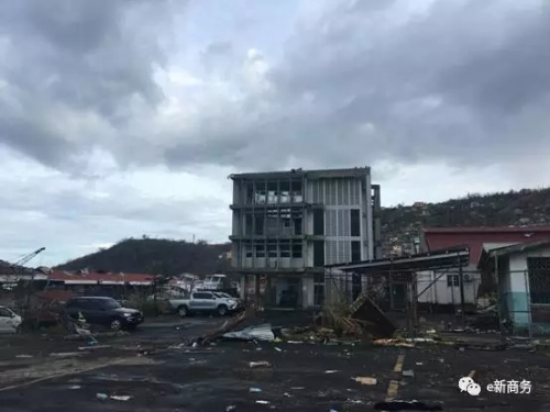 多米尼克当地受灾情况。(商务部团委e新商务微信公众号图片)