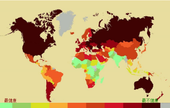 全球最不健康国家榜单出炉 快看看中国排第几