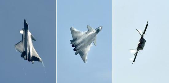 ▲资料图片：2016年11月1日，参加第十一届中国航展的歼-20飞机进行飞行展示（拼版照片），这是中国自主研制的新一代隐身战斗机首次公开亮相。