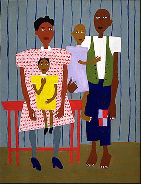 奥巴马选择的艺术作品，William Johnson 《Folk Family， 1944》