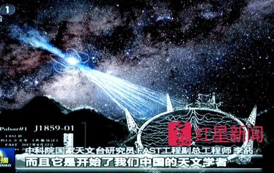 “中国天眼”FAST发现6颗脉冲星。  央视报道截图
