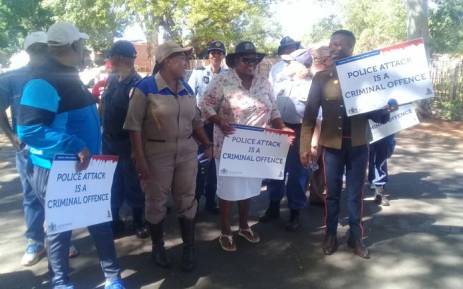 Gauteng Community Safety MEC Sizakele Nkosi-Malobane leads a march in Vanderbijlpark. Picture: @GP_CommSafety/Twitter