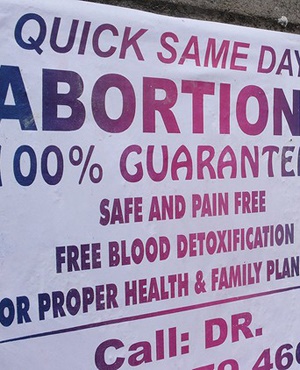 An abortion advert. (Mårten Janson via Flikr via Creative Commons, GroundUp)