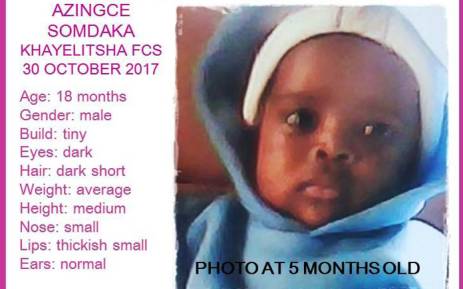 Baby Azingce Somdaka. Picture: The Pink Ladies