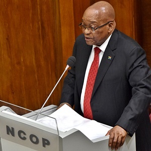 President Jacob Zuma delivering his annual address to the National Council of Provinces in the Old Assembly Chambers, Parliament Cape Town. (GCIS)