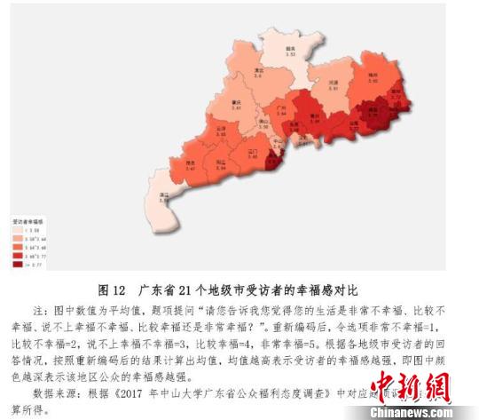 广东省21个地级市受访者幸福感对比　许青青　摄