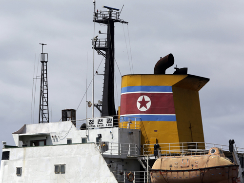  资料图片：朝鲜货轮。新华社/路透