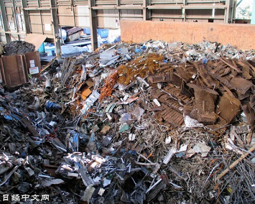 中国铁废料出口可能导致日本国内供应过剩（千叶县的铁废料处理工厂）