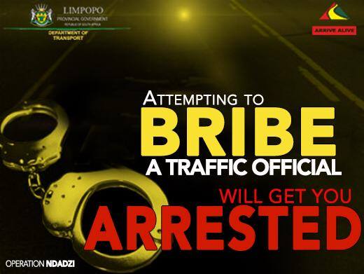 Two motorists arrested for trying to bribe traffic officers in Limpopo