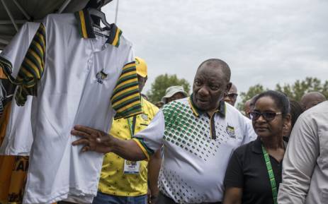 Newly elected ANC President Cyril Ramaphosa is seen on Tuesday 19 December as he embarks on a walk about of stalls selling ANC regalia and well as other business stalls located in the hall of the Progressive Business Forum. Picture: Ihsaan Haffejee/EWN  