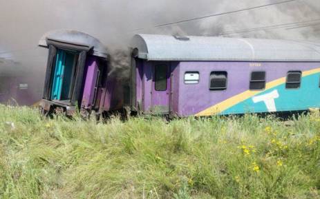 The wreckage of the Shosholoza Meyl locomotive involved in a crash with a truck on 4 January, 2018 near Kroonstad. Picture: Supplied