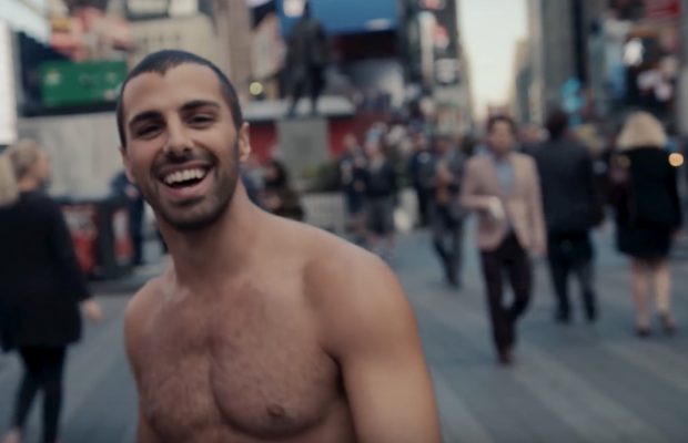 South African strips down in the middle of Time Square for his new song Oshri Naked