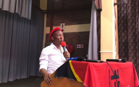 Economic Freedom Fighters’ leader Julius Malema addressed members in Westenburg in Polokwane on Saturday 13 January 2018. Picture: Twitter/@EFFSouthAfrica