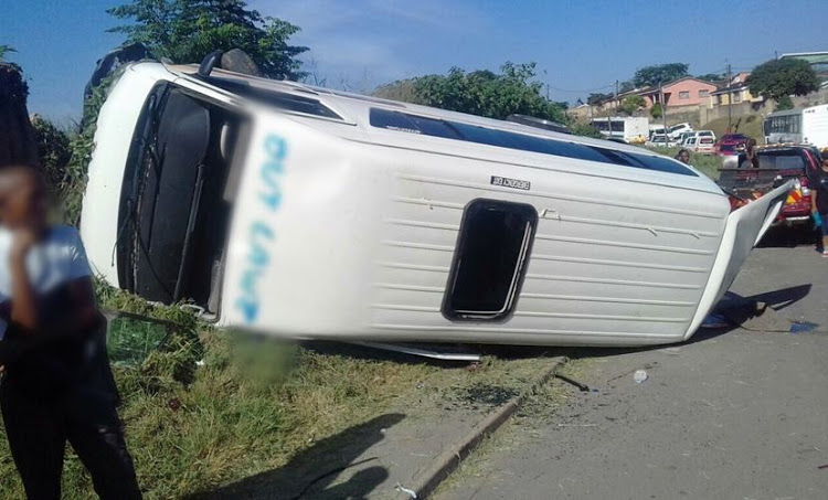 The cause of the crash‚ which saw the minibus roll outside the King Shaka High School‚ was unknown.