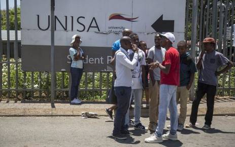 Students outside the Unisa Sunnyside campus. Picture: Ihsaan Haffejee/EWN.