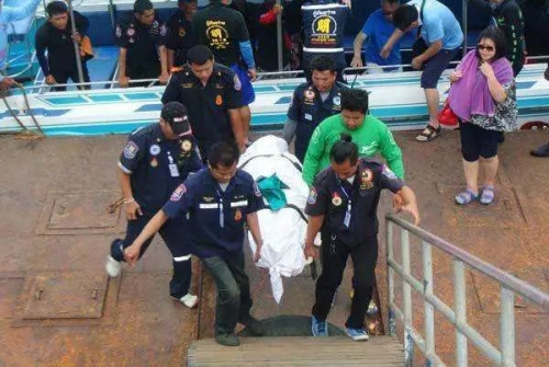 中国游客在泰国溺亡。图片来源：泰国《世界日报》