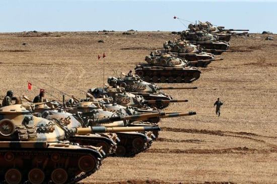  资料图片：图为在叙利亚境内活动的土耳其陆军坦克部队。（图片来源于网络）