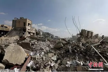 叙利亚大马士革科学研究中心已沦为一片废墟。