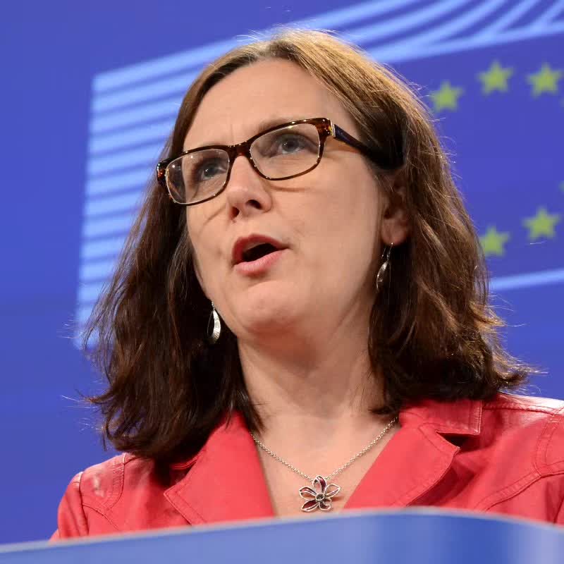主管贸易的欧盟委员会委员马尔斯托姆（Cecilia Malmström）