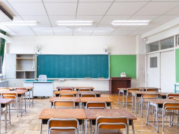 School desks. 