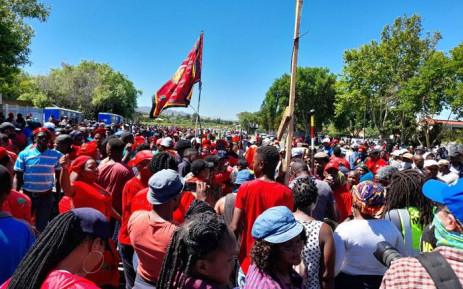 EFF members gather at Brackenfell High School ahead of their anti-racism demonstration on 20 November 2020. Picture: Zukile Daniel/EWN