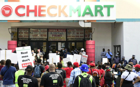 Members of Phepha Foundation marched to China Mall in Durban after two employees were accused of asking women for sexual favours in exchange for jobs. Picture: @kzngov/Twitter.