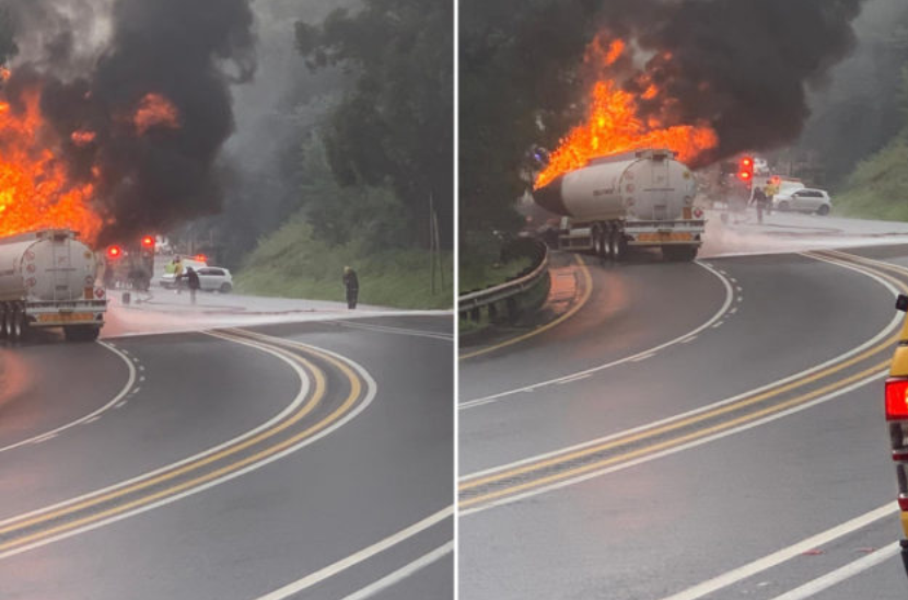 N3高速车祸致火灾 提醒民众避免出行该路段